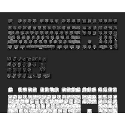 GK033 Contour keycaps with five-sided thermal sublimation process and the side-engraved characters are light-transmitting