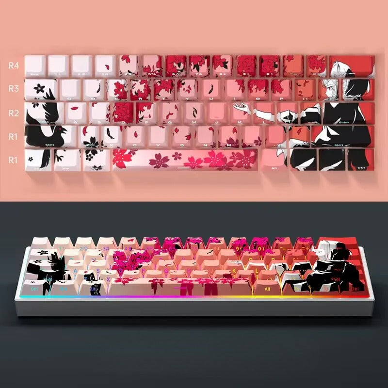 GK61-A Keycaps with high light transmittance side-engraved