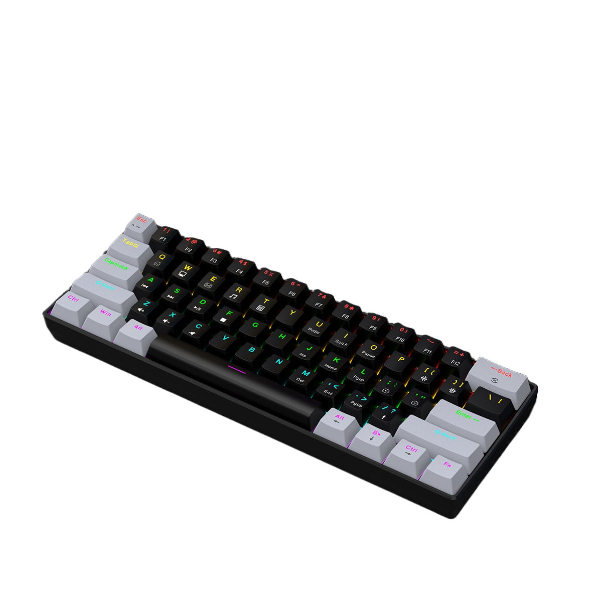 &nbsp; 61-Key mechanical keyboard Green axis dual-color keypad Mini luminous game keyboard Portable compact computer keyboard