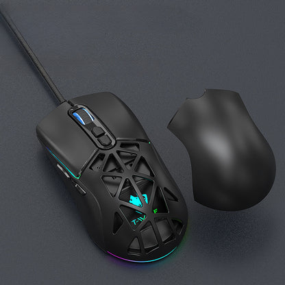 New G520 magnetic hollow e-sports 7-button wired mouse 12800dpi luminous RGB Inster 825