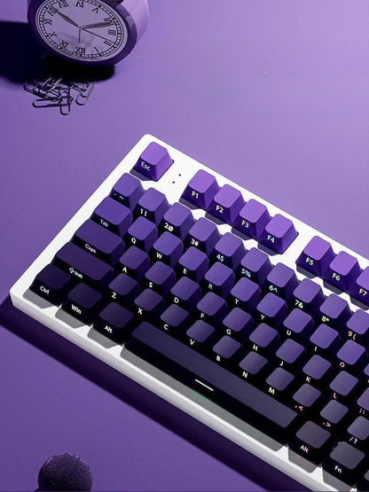 High side engraved transparent keycap PBT two-color gradual change full set of thermal sublimation personalized keyboard cap