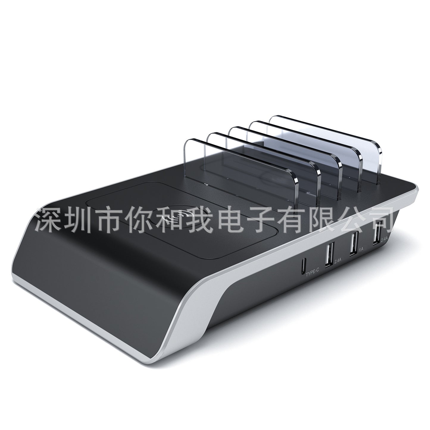 New 10W multi-port wireless charging bracket, four-port USB charger, desktop multi-function wireless charging base