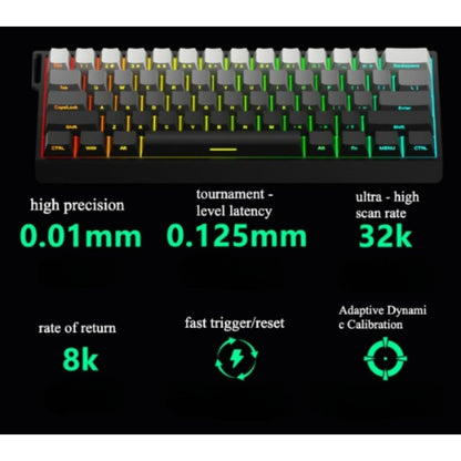 H60HE Bluetooth keyboard 61 key aluminum mechanical magnetic axis keyboard side engraved