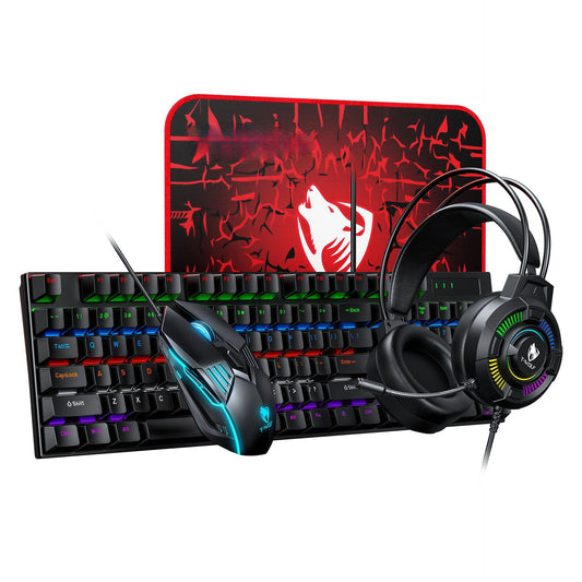 TF700 real mechanical high-end keyboard, mouse and earphones four-piece e-sports game mechanical set