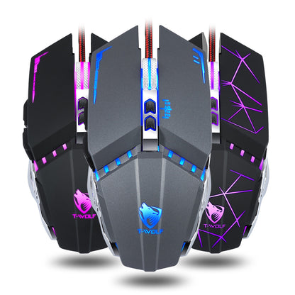 V7 Gaming Mouse Mechanical Macro Programming Gaming Glowing Emphasis Mouse USB Mouse