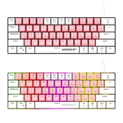 MK761 61 key mechanical keyboard double spell wired colorful mixed light high value portable small e-sports key
