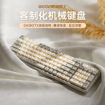 GK102 three-mode Bluetooth wireless mechanical keyboard, wired desktop notebook e-sports game green axis keyboard