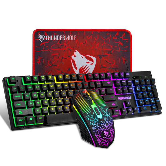 TF31 wired keyboard mouse mouse pad three-piece game luminous mechanical feel