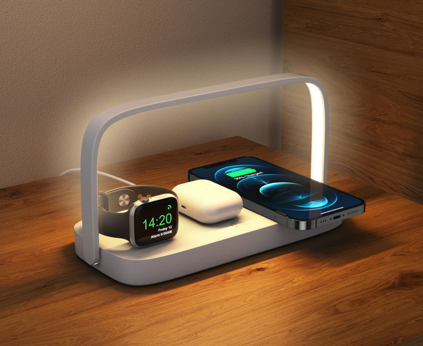 Four-in-one wireless charger, suitable for iPhone Samsung mobile phone watch earphones wireless charging