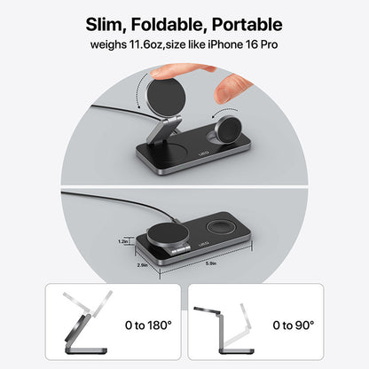 New hot-selling portable desktop magnetic three-in-one wireless charger mobile phone watch earphone multi-function charger