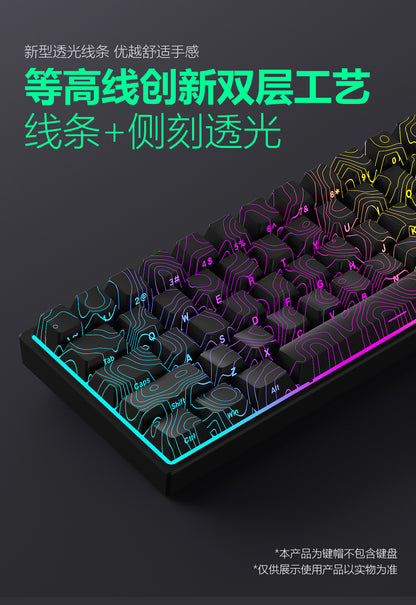 MAD60 Keycaps with 3.0 height contour side engraved double - light - transmissive design