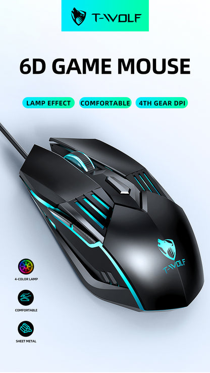 G560 wired mouse private mode game mecha blue cool luminous silent mouse e-sports mechanical computer