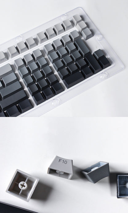 High side engraved transparent keycap PBT two-color gradual change full set of thermal sublimation personalized keyboard cap