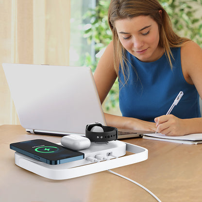 Four-in-one wireless charger, suitable for iPhone Samsung mobile phone watch earphones wireless charging