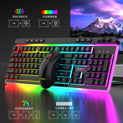 G980 Wireless keyboard and mouse set with one - key multimedia function, luminous charging and mechanical feel for computer