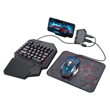 Five-piece Android PUBG Peripheral One-handed Keyboard Mouse Throne Converter Holder