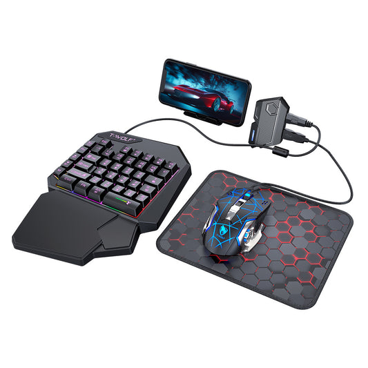 Five-piece Android PUBG Peripheral One-handed Keyboard Mouse Throne Converter Holder