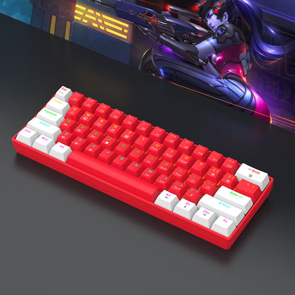 Keyboard G61-2 Gaming Mini RGB Illuminated keyboard Mechanical feel portable compact computer keyboard
