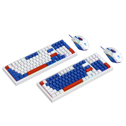 T-WOLF TF610 wired gaming mouse keyboard mechanical set 6D