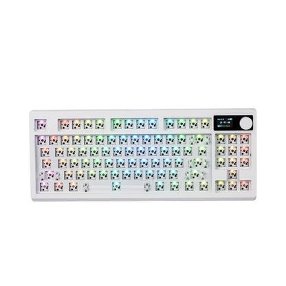 87-Key three-mode kit, customized keyboard for girls, high-value screen knob, glare wireless e-sports mechanical keyboard