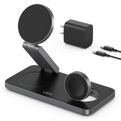 New hot-selling portable desktop magnetic three-in-one wireless charger mobile phone watch earphone multi-function charger