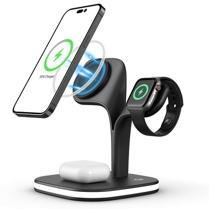 Mobile phone magnetic suction three-in-one wireless charging, watch earphones fast charging QI certification 15W fast charging