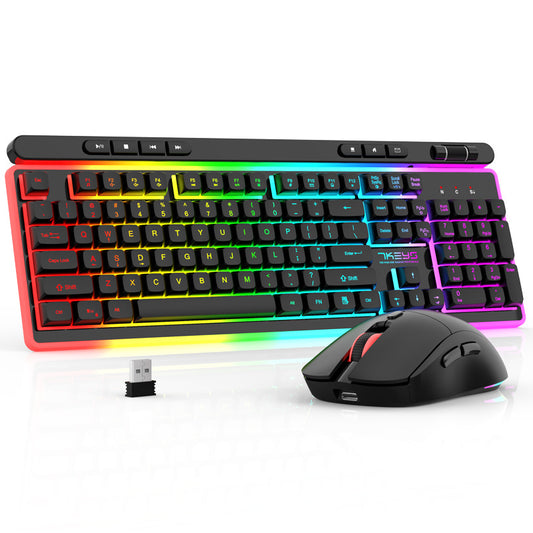 G980 Wireless keyboard and mouse set with one - key multimedia function, luminous charging and mechanical feel for computer