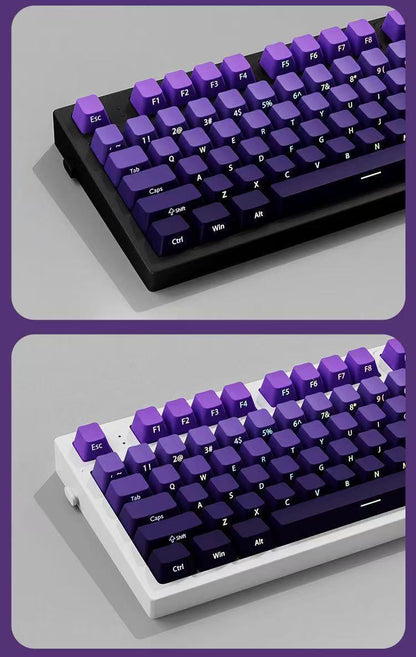 High side engraved transparent keycap PBT two-color gradual change full set of thermal sublimation personalized keyboard cap