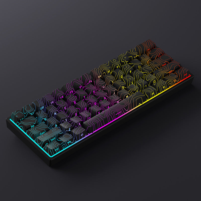 MAD60 Keycaps with 3.0 height contour side engraved double - light - transmissive design