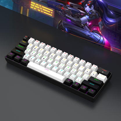 Keyboard G61-2 Gaming Mini RGB Illuminated keyboard Mechanical feel portable compact computer keyboard
