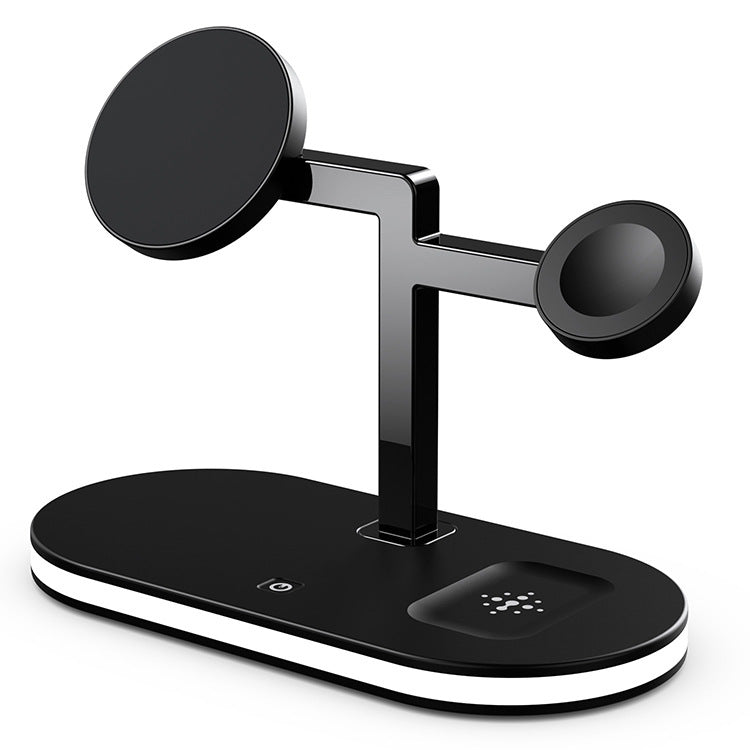 3-in-1 magnetic wireless charger for iPhone16/15 Apple Watch earphones with night light