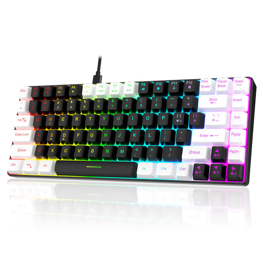 Wired private mold K84 mini keyboard RGB luminous desktop laptop office color matching