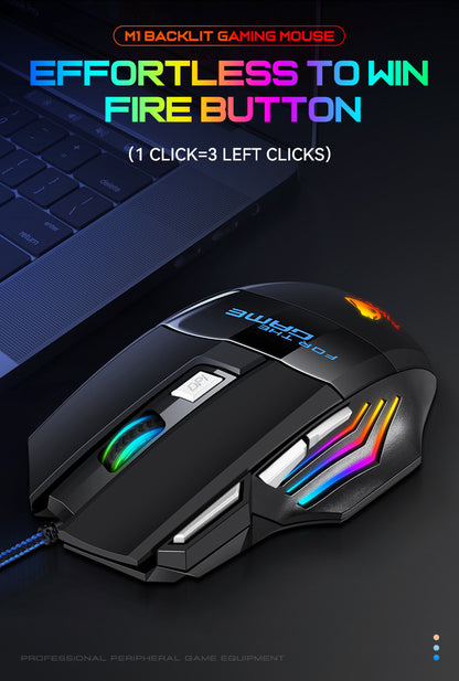 Gaming mouse, luminous e-sports USB mouse 7-button mechanical European and American HOT wired mouse
