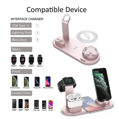 AirPods wireless charging, earphone watch three-in-one iwatch charging bracket QI certification