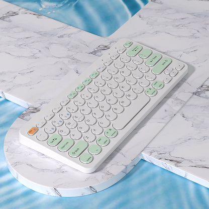 Blue wireless rechargeable new three-mode wireless keyboard and mouse set phablet notebook Android set