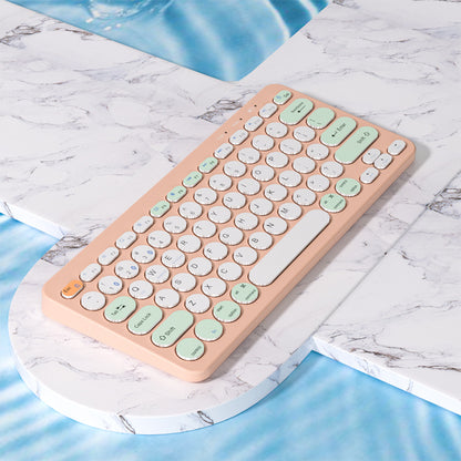 Blue wireless rechargeable new three-mode wireless keyboard and mouse set phablet notebook Android set
