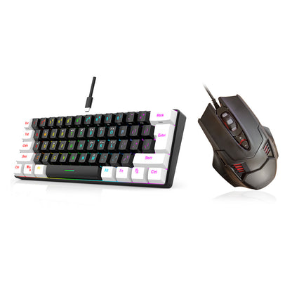 Keyboard G61-2 Gaming Mini RGB Illuminated keyboard Mechanical feel portable compact computer keyboard