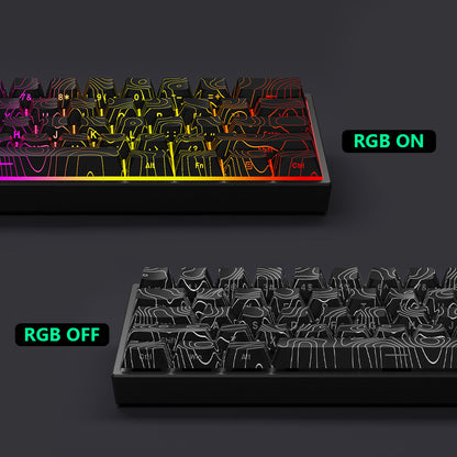 MAD60 Keycaps with 3.0 height contour side engraved double - light - transmissive design