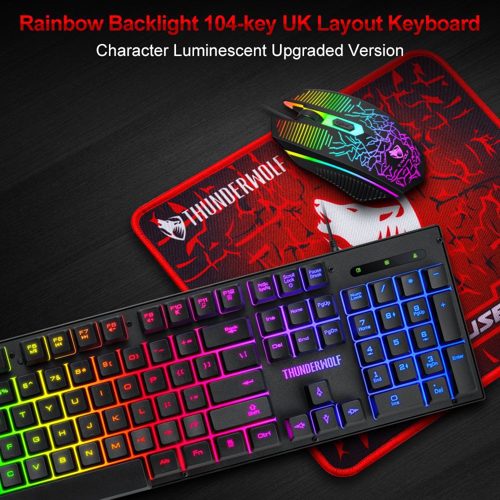 TF31 wired keyboard mouse mouse pad three-piece game luminous mechanical feel