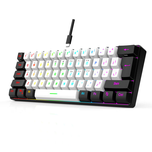 Keyboard G61-2 Gaming Mini RGB Illuminated keyboard Mechanical feel portable compact computer keyboard