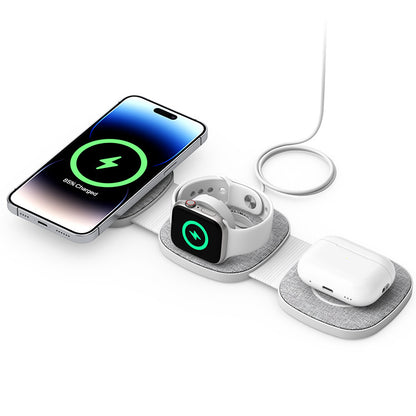 Magnetic folding three-in-one wireless charger, suitable for iPhone14/13/12 watch iwatch wireless charging
