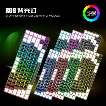 Wired private mold K84 mini keyboard RGB luminous desktop laptop office color matching