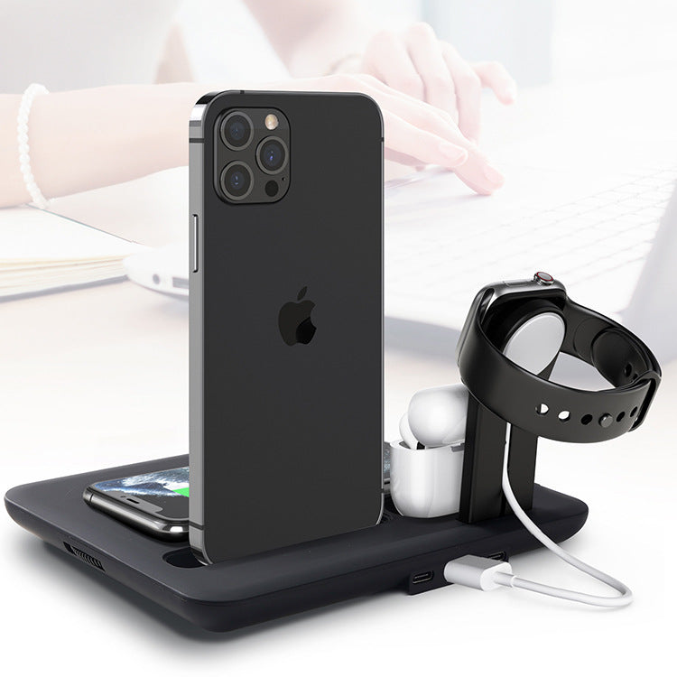 New mobile phone wireless charger, desktop four-in-one wireless charging, watch charging, earphone base five-in-one