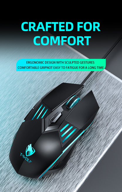 G560 wired mouse private mode game mecha blue cool luminous silent mouse e-sports mechanical computer