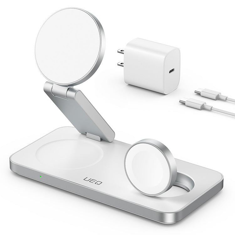Cross-border new desktop three-in-one magnetic wireless charger for iPhone12-16 watch earphones