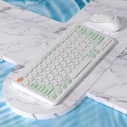 Blue wireless rechargeable new three-mode wireless keyboard and mouse set phablet notebook Android set