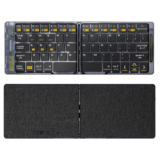 Transparent folding keyboard Suitable for mobile phones, tablets, wireless portable folding keyboard