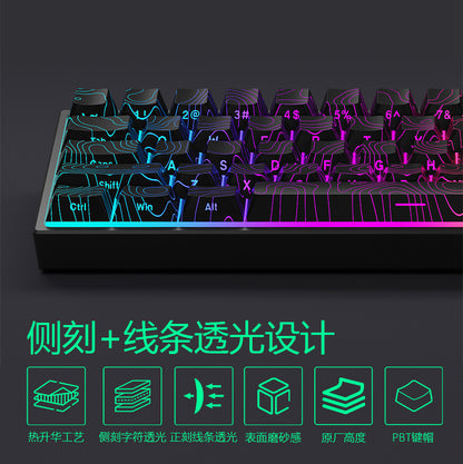 MAD60 Keycaps with 3.0 height contour side engraved double - light - transmissive design