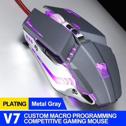 V7 Gaming Mouse Mechanical Macro Programming Gaming Glowing Emphasis Mouse USB Mouse