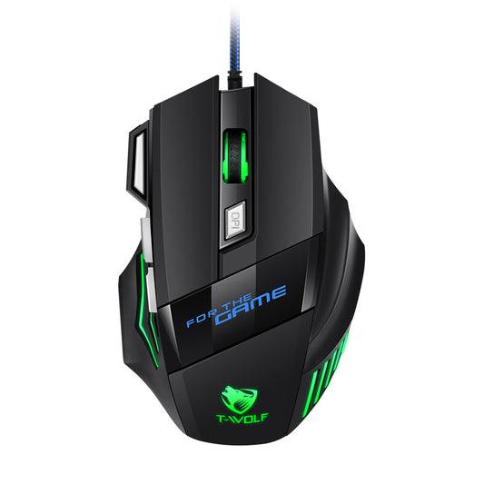 Gaming mouse, luminous e-sports USB mouse 7-button mechanical European and American HOT wired mouse